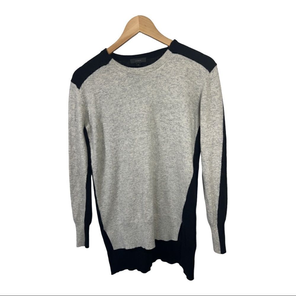 J. CREW Women’s Wool Blend High Low Hem Sweater Gray/Black Size Extra Small
